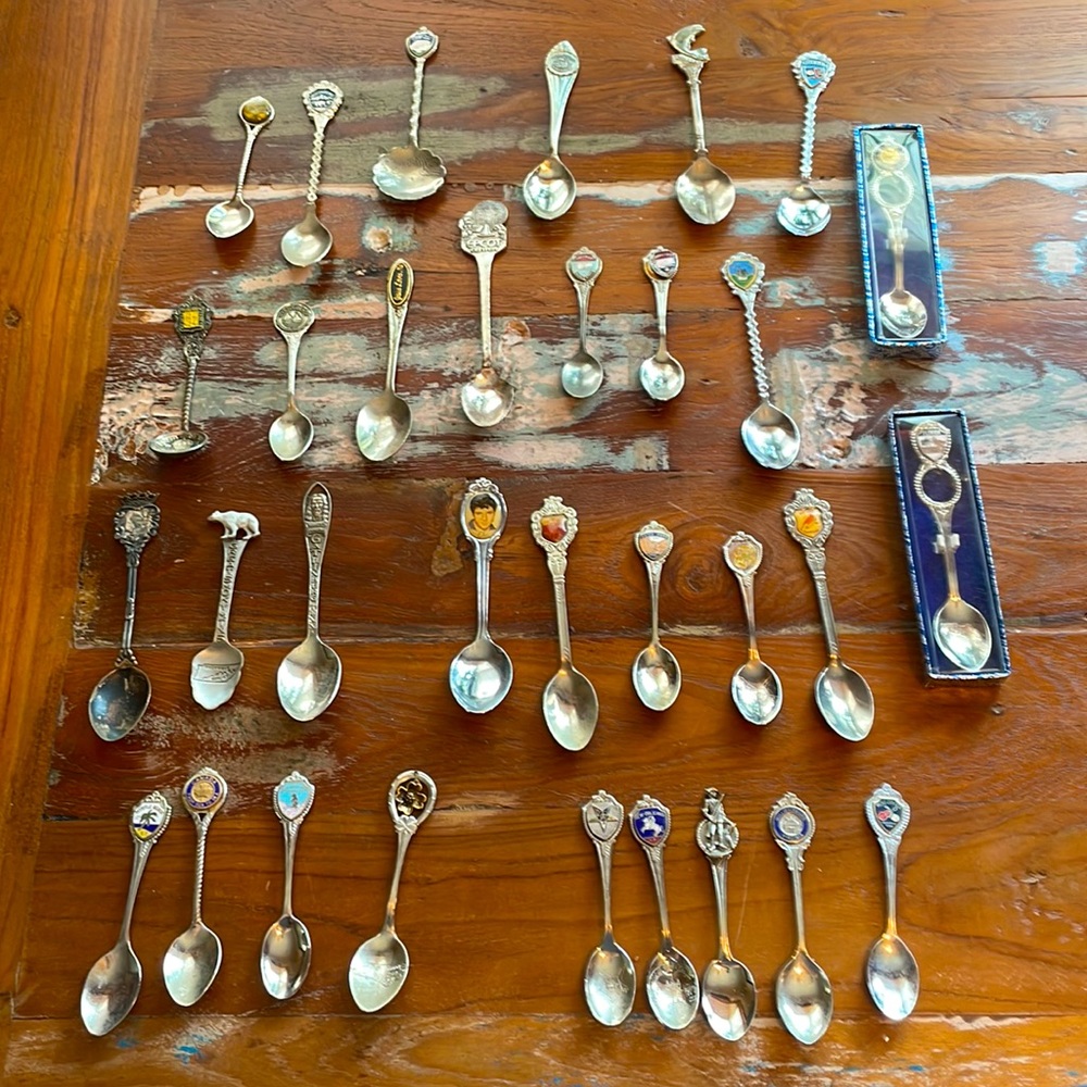 Spoons from everywhere ! Mixed metals & styles.